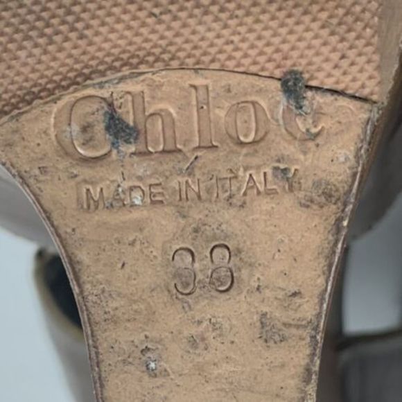 Designer Chloe Saks 5th Ave-Brown Leather Wedge Sandals MSRP$695, sz 38, box/bag - Picture 9 of 16